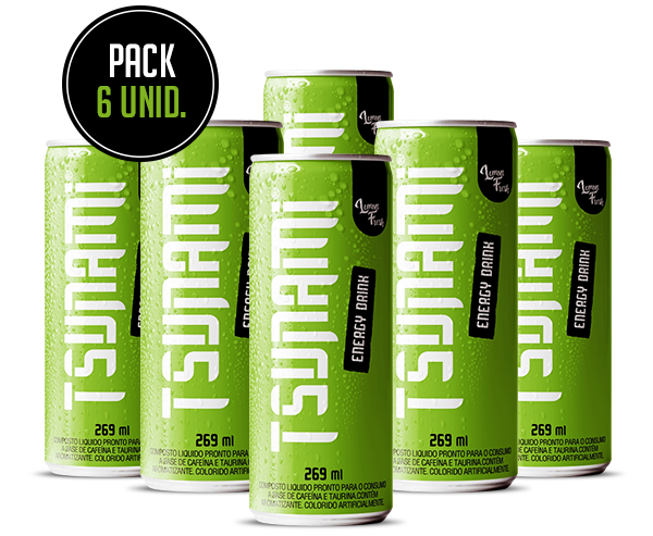 Clique Aqui para Comprar Lote de 6 Latinhas Tsunami Energy Drink Sabor Limão no Boleto Bancário