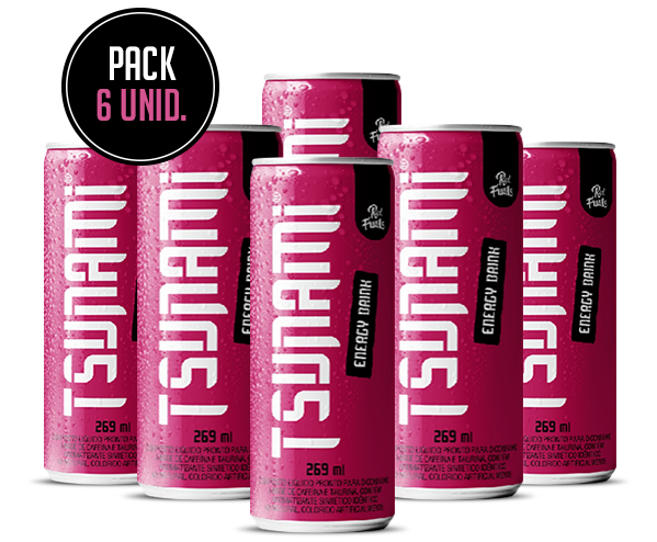 Clique Aqui para Comprar Lote de 6 Latinhas Tsunami Energy Drink Sabor Frutas Vermelhas no Boleto Bancário