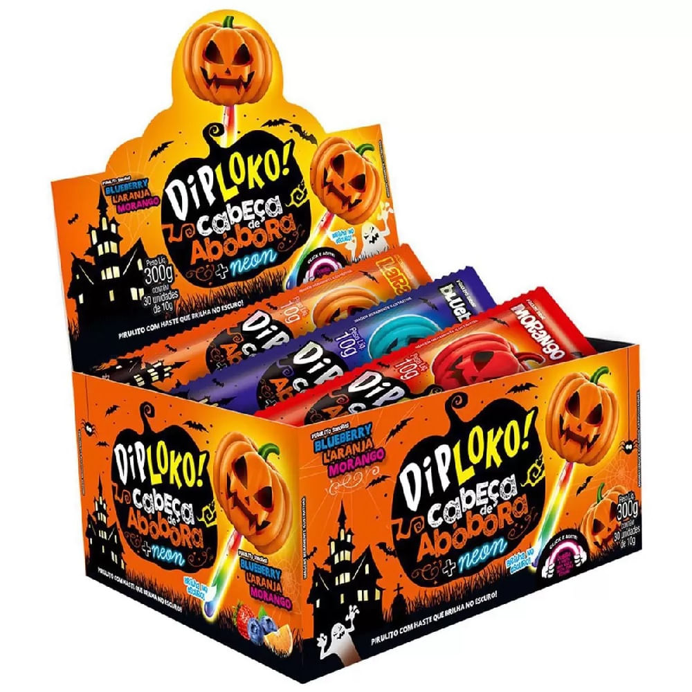 Clique Aqui para Comprar Pirtulito DipLOKO!Cabeça de Abobora + Neon