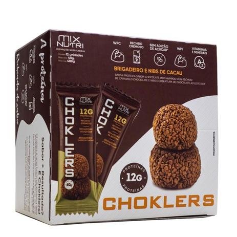 Clique Aqui para Comprar Barra de Proteína CHOKLERS Brigadeiro e Nibs de CACAU