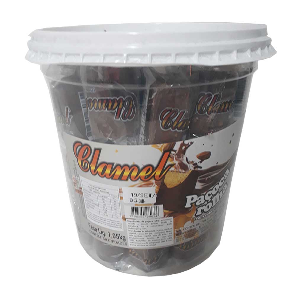 Clique Aqui para Comprar Paçoca Rolha com Chocolate Pote Clamel