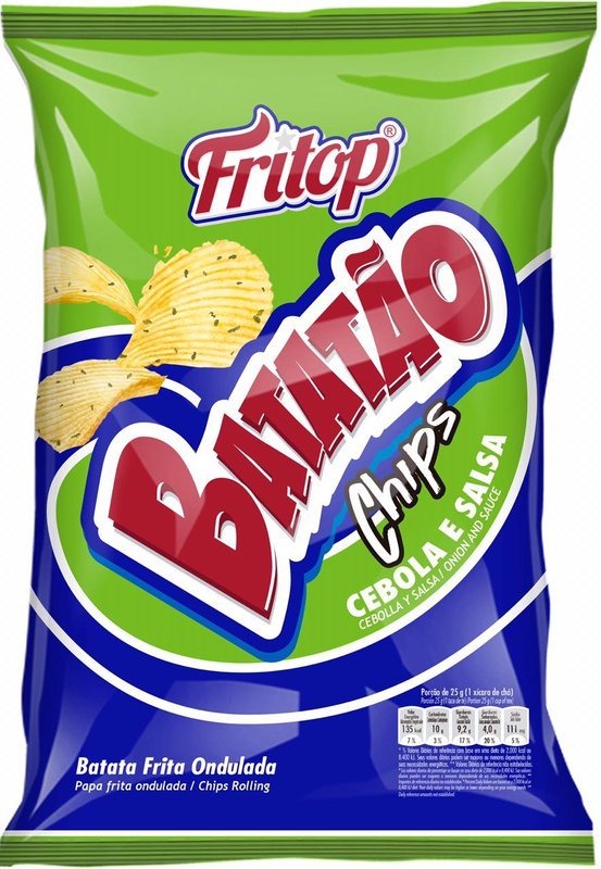 Clique aqui para Comprar Salgadinho Batata Fritop Batatão Sabor Cebola e Salsa Kit 24 Unidades